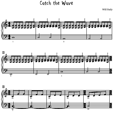 Catch the Wave Sheet Music and Sound Files for Piano Students